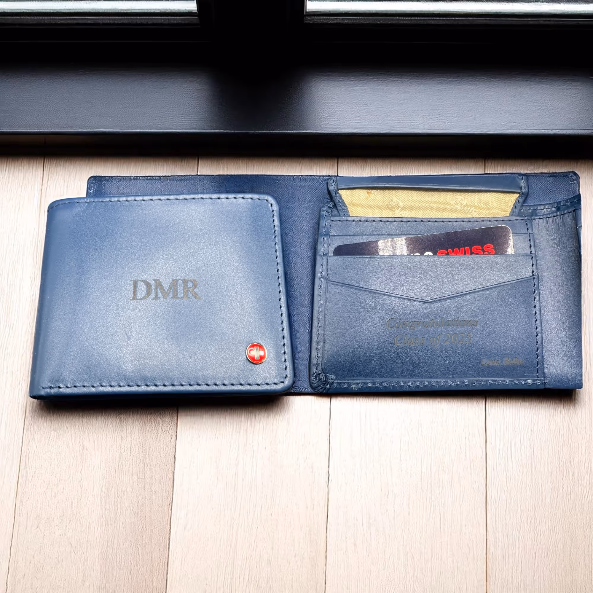 Laser Engraved Leather Wallet Graduation Gift miami fort lauderdale