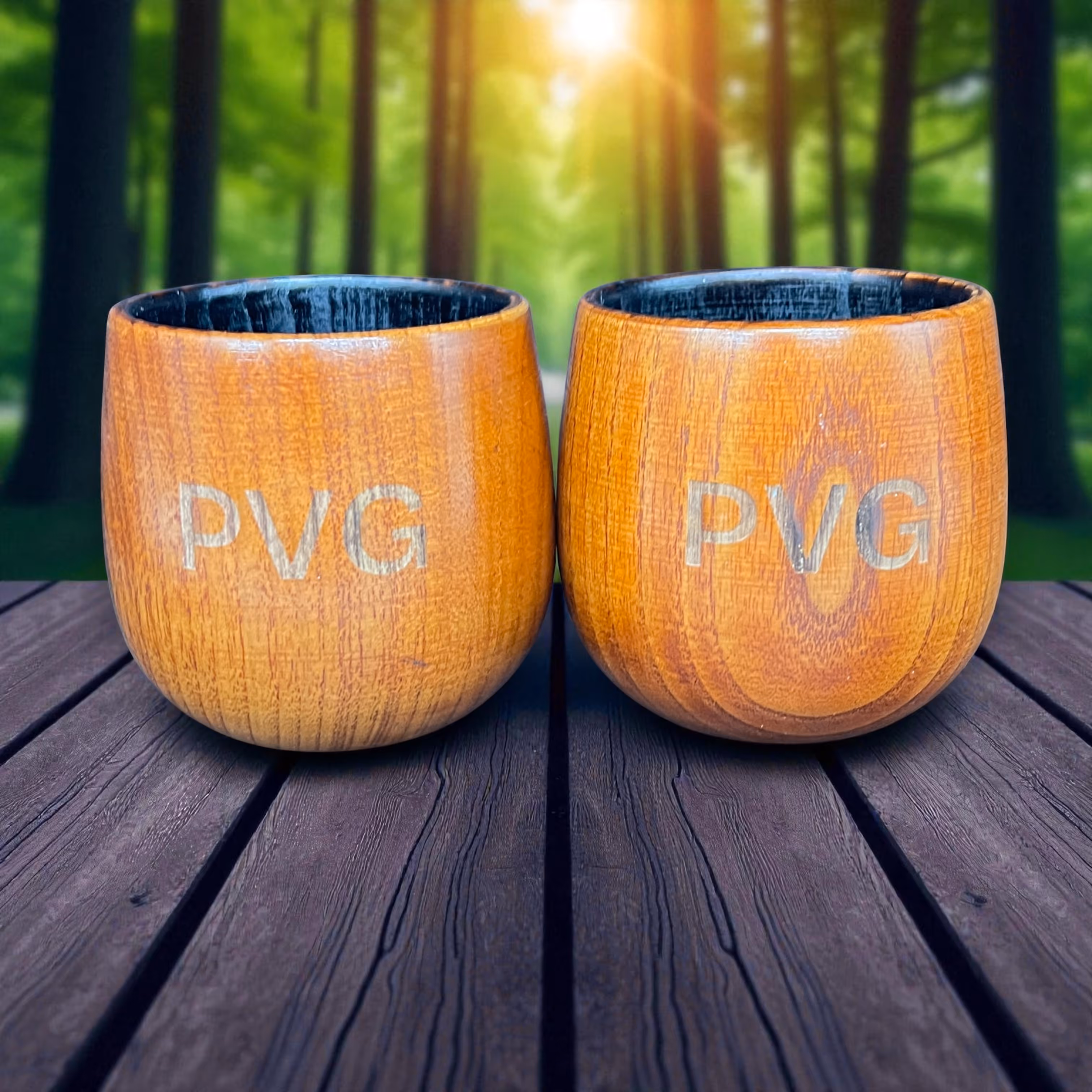 Laser Engraved Wood Cup_Gift miami fort lauderdale