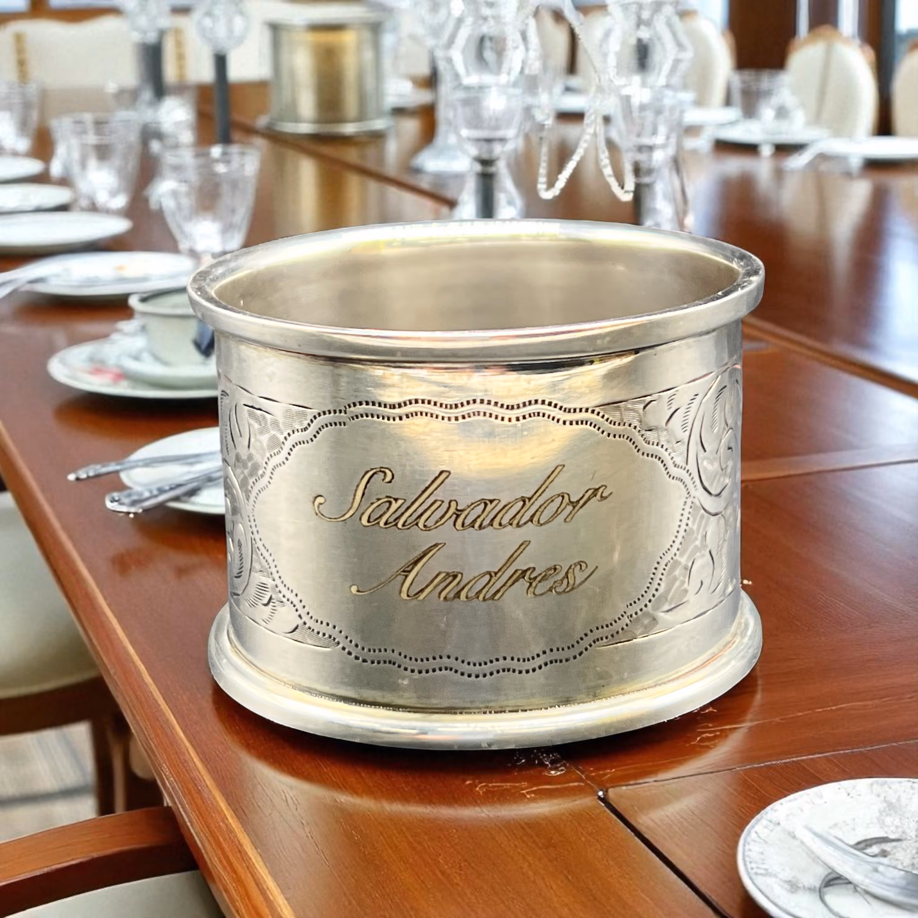 Laser Engraved Metal Napkin Ring_Gift Miami Fort Lauderdale