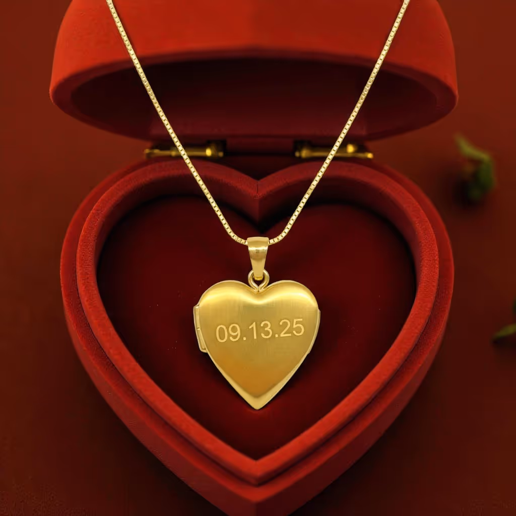 Laser Engraved Gold Necklace_ Gift Miami Fort Lauderdale
