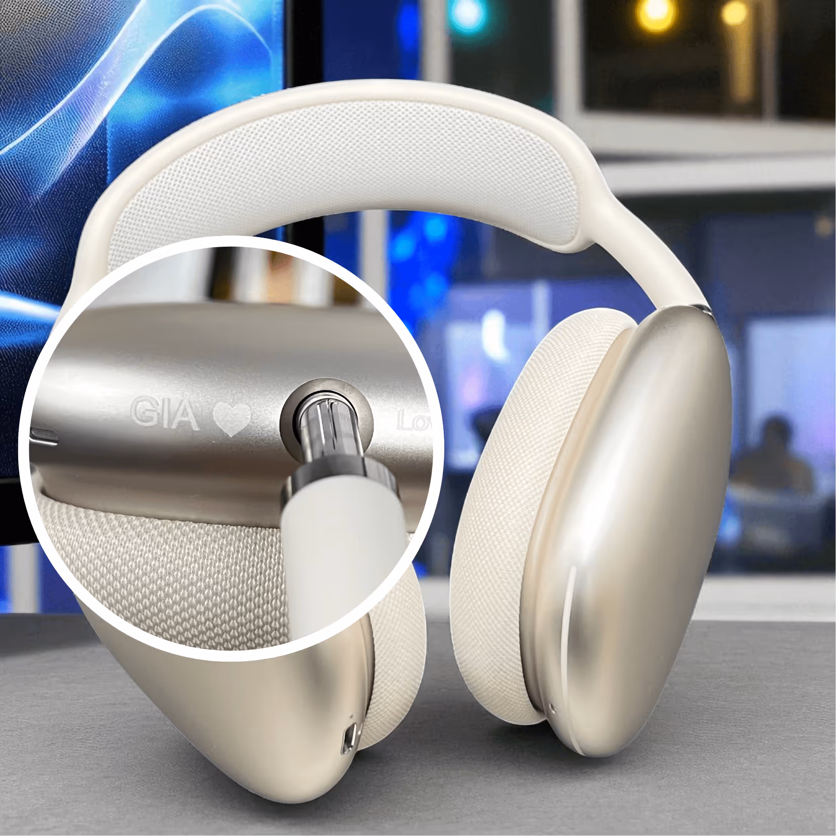 Custom Engraved Silver Apple Airpods__Gift miami fort lauderdale