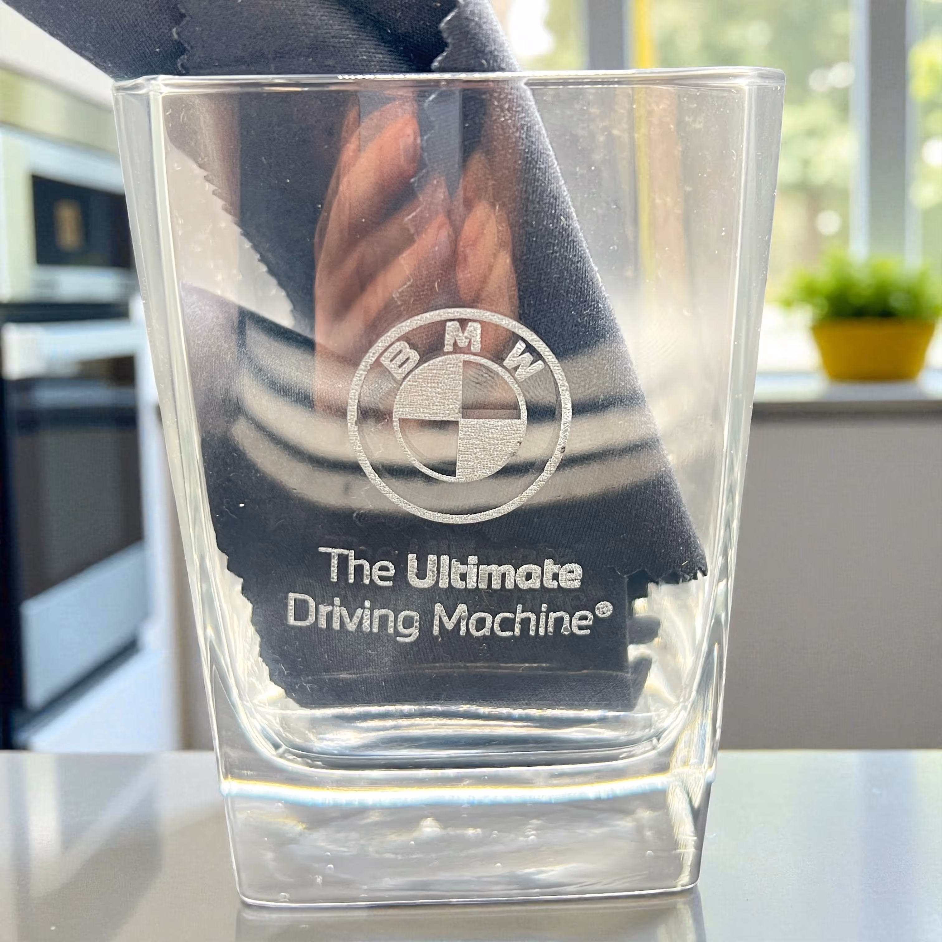 Laser Engraved BMW Glass_Gift miami fort lauderdale