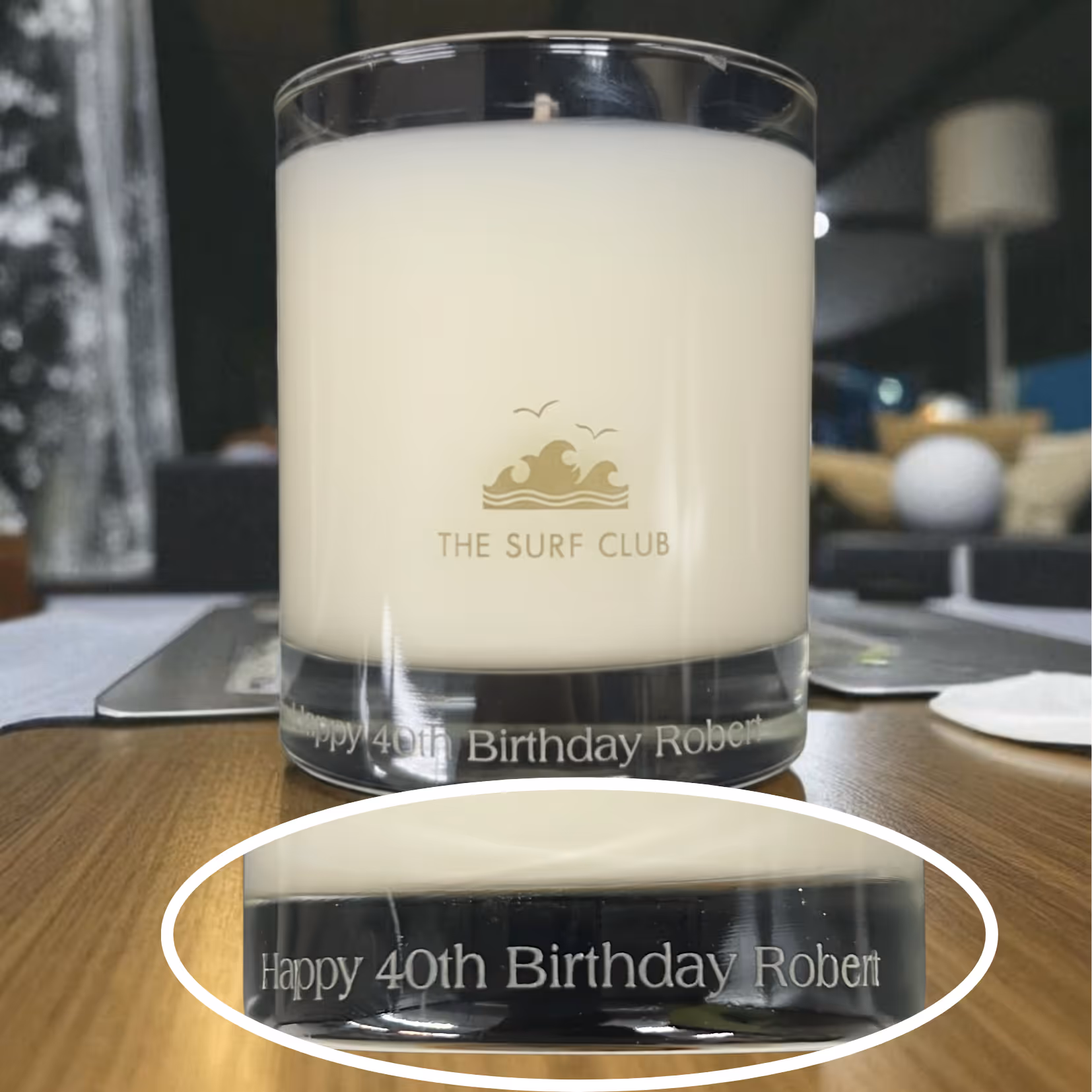 Laser Engraved Scented Candle Souvenir miami fort lauderdale