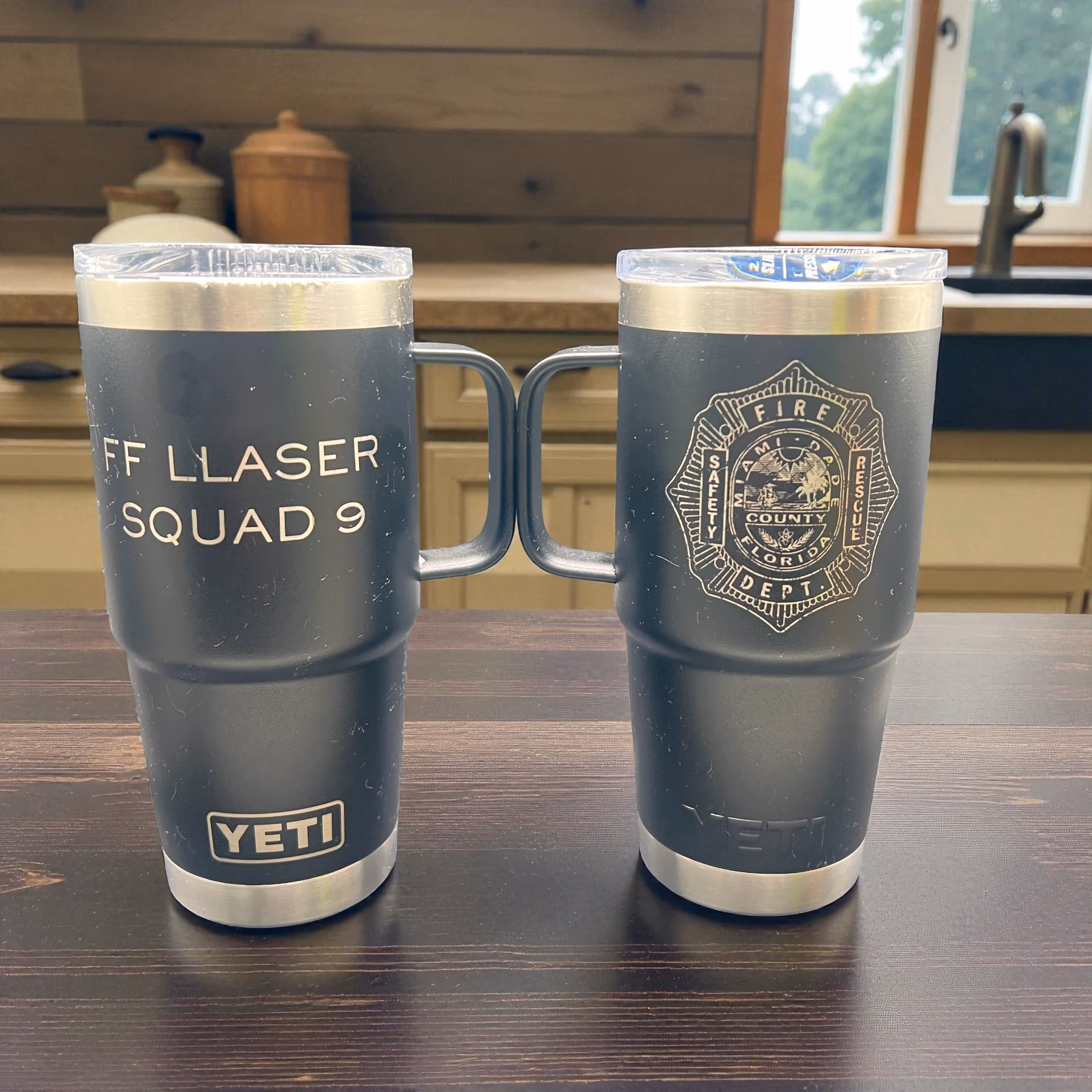 Laser Engraved Yeti Tumbler Fire Department_Gift Miami Fort Lauderdale