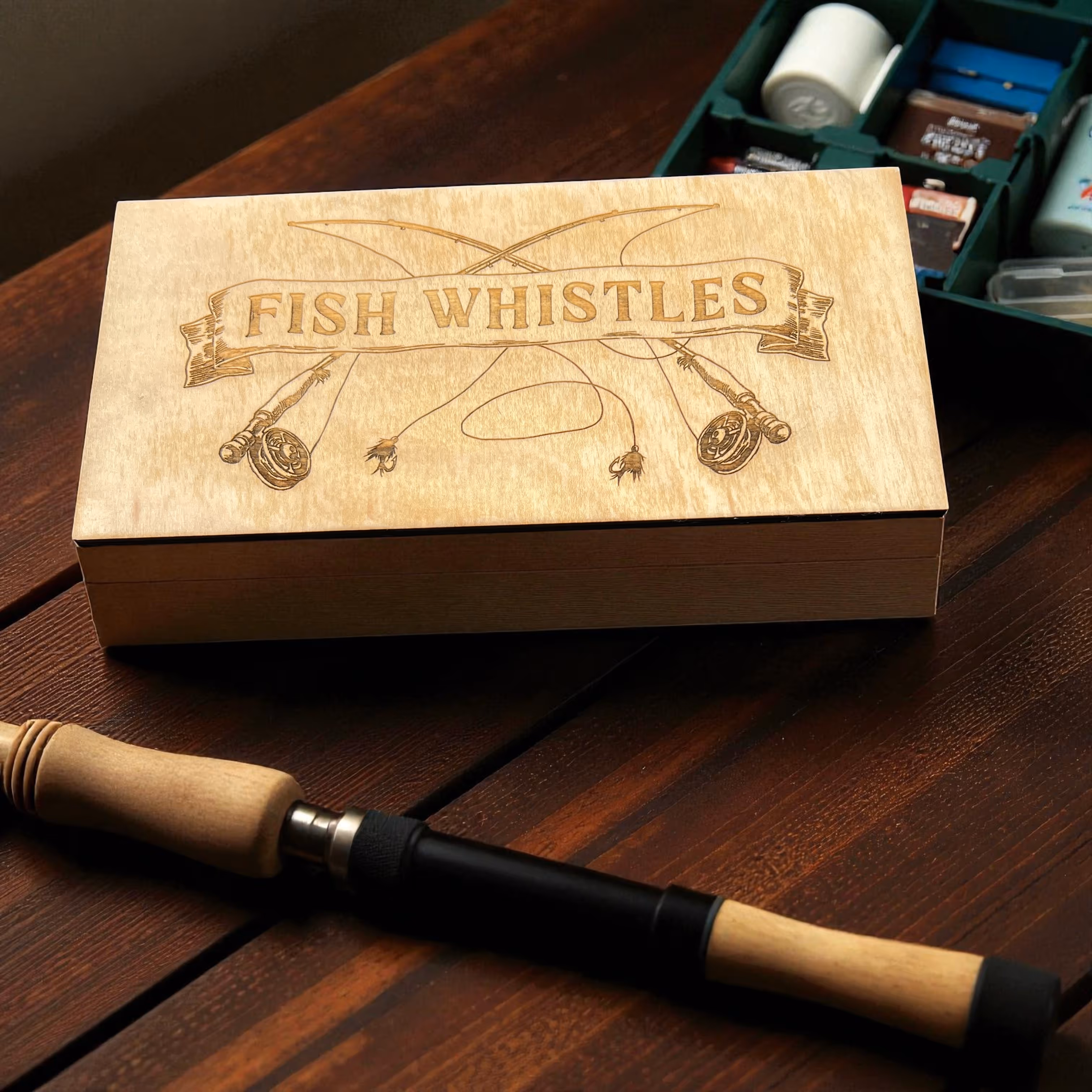 Wooden Engraved Fish Whistles Miami Fort Lauderdale