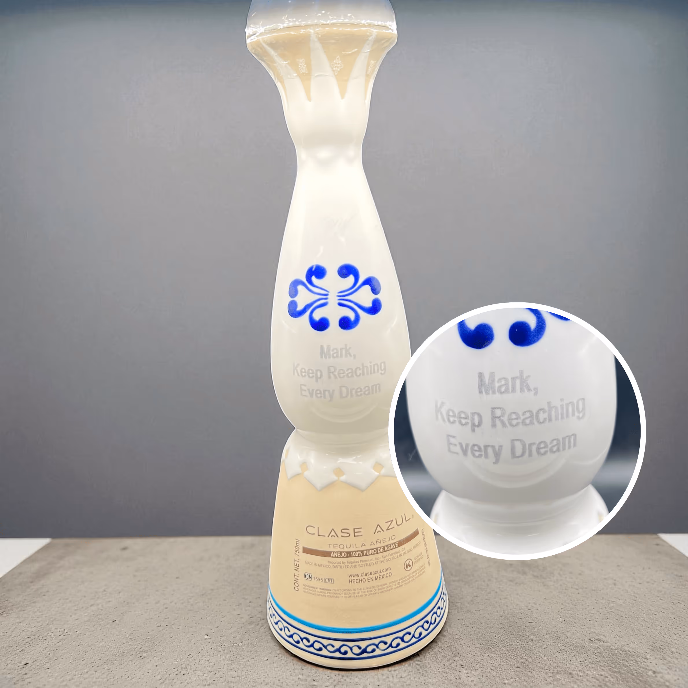 Laser Engraved Azul Tequila Bottle_Gift Miami Fort Lauderdale