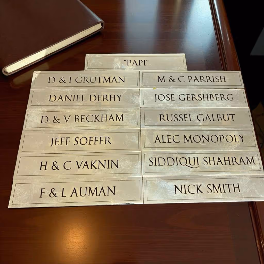 Laser Engraved Name Plates PAPI Miami Fort Lauderdale