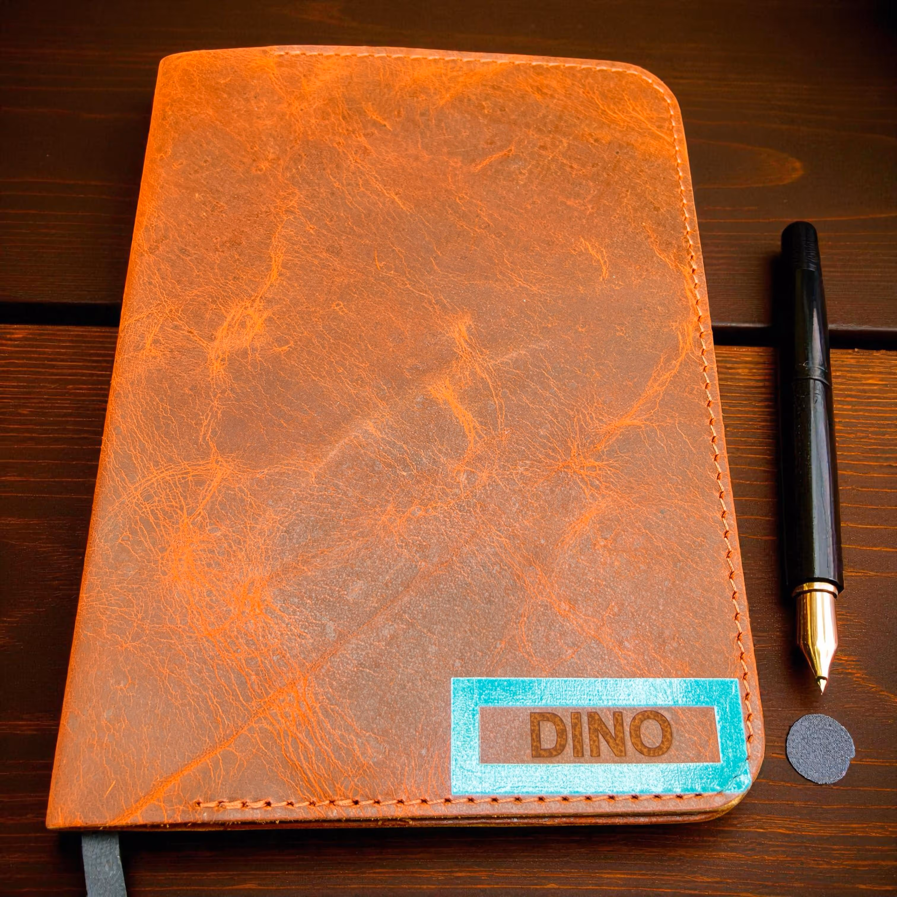 Leather Engraved DINO Bound Notebooks Miami Fort Lauderdale