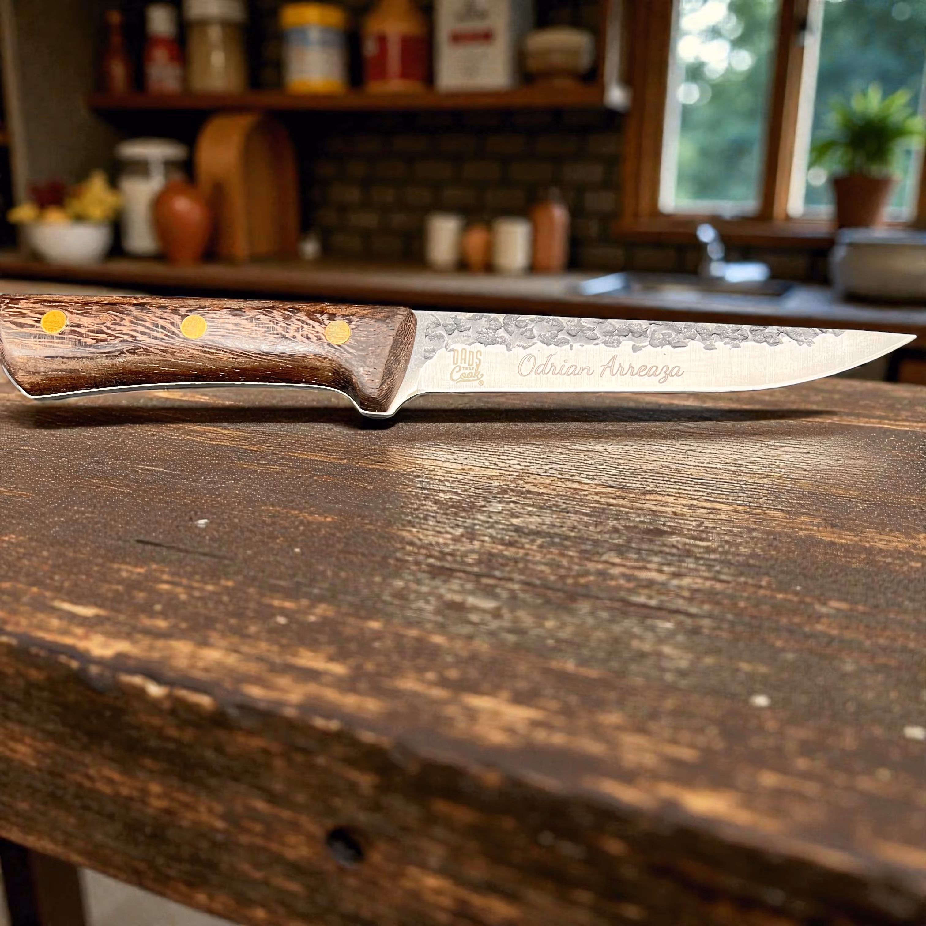 Laser Engraved Name in a Chef's Knife Miami Fort Lauderdale