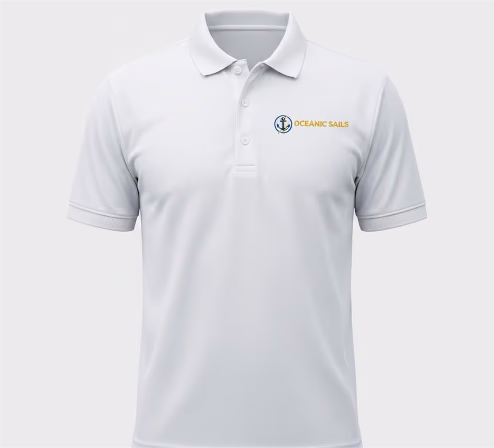 Custom Embroidery Company Logo White Polo Shirt Miami Fort Lauderdale