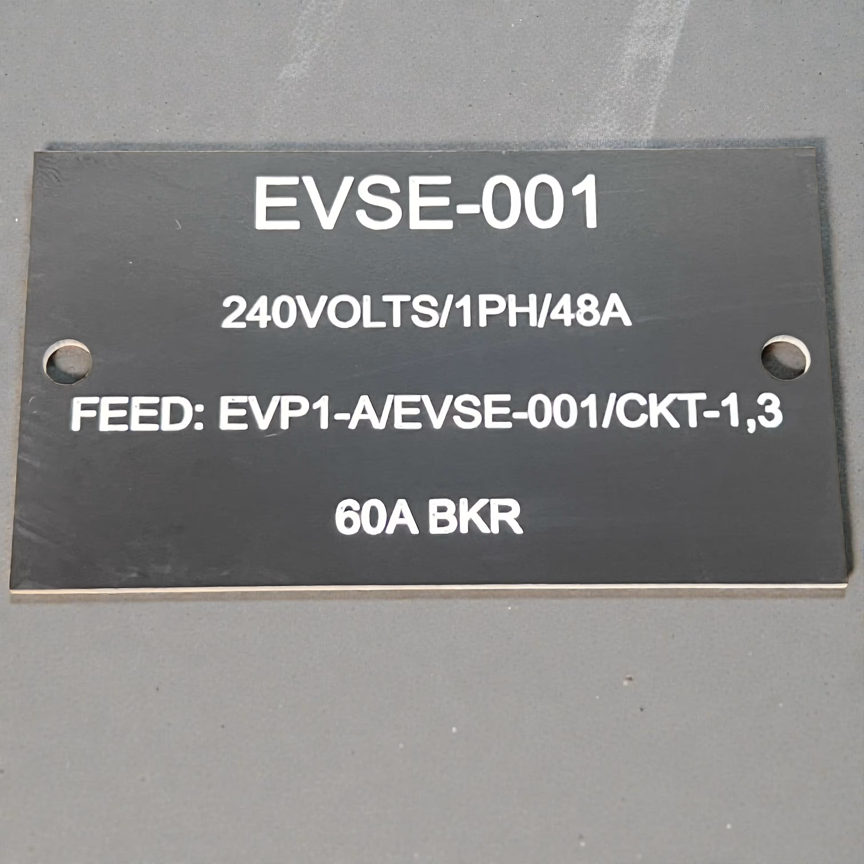 Laser Engraved Electrical Specification Plate Miami Fort Lauderdale