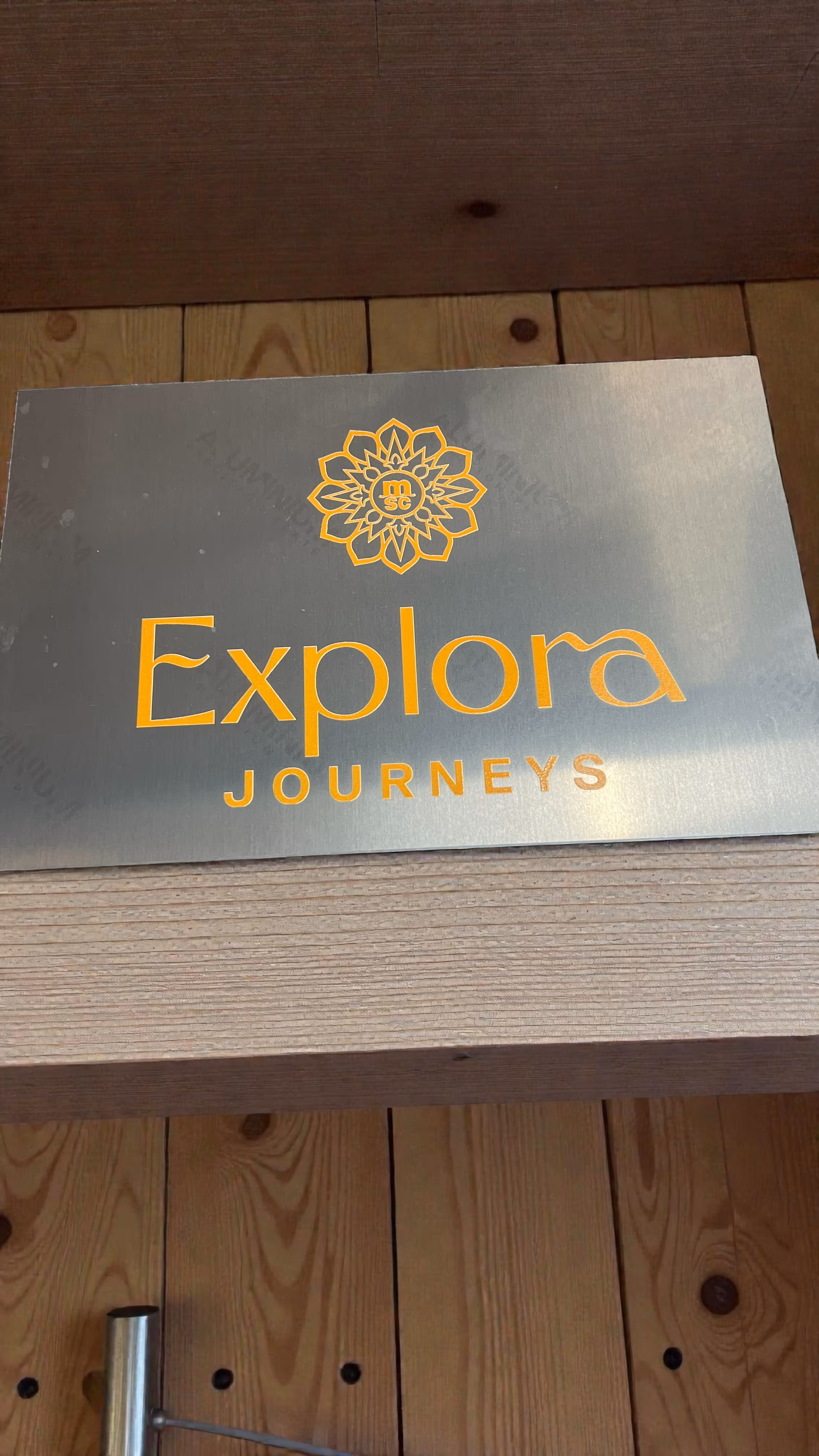 Laser Engraved Metal Sign Explora with Gold Lettering Miami Fort Lauderdale