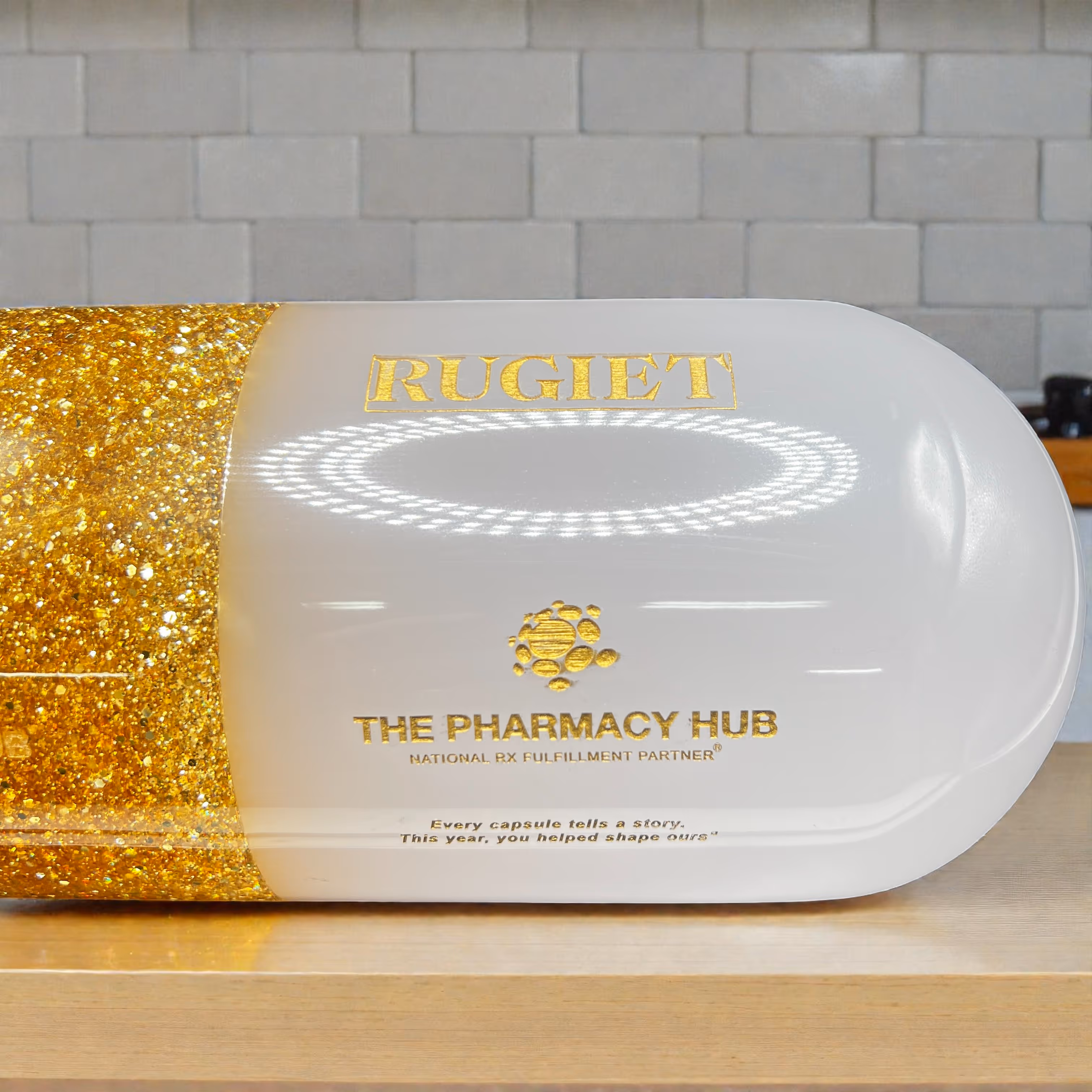 Laser Engraved Golden Large Capsule Miami Fort Lauderdale