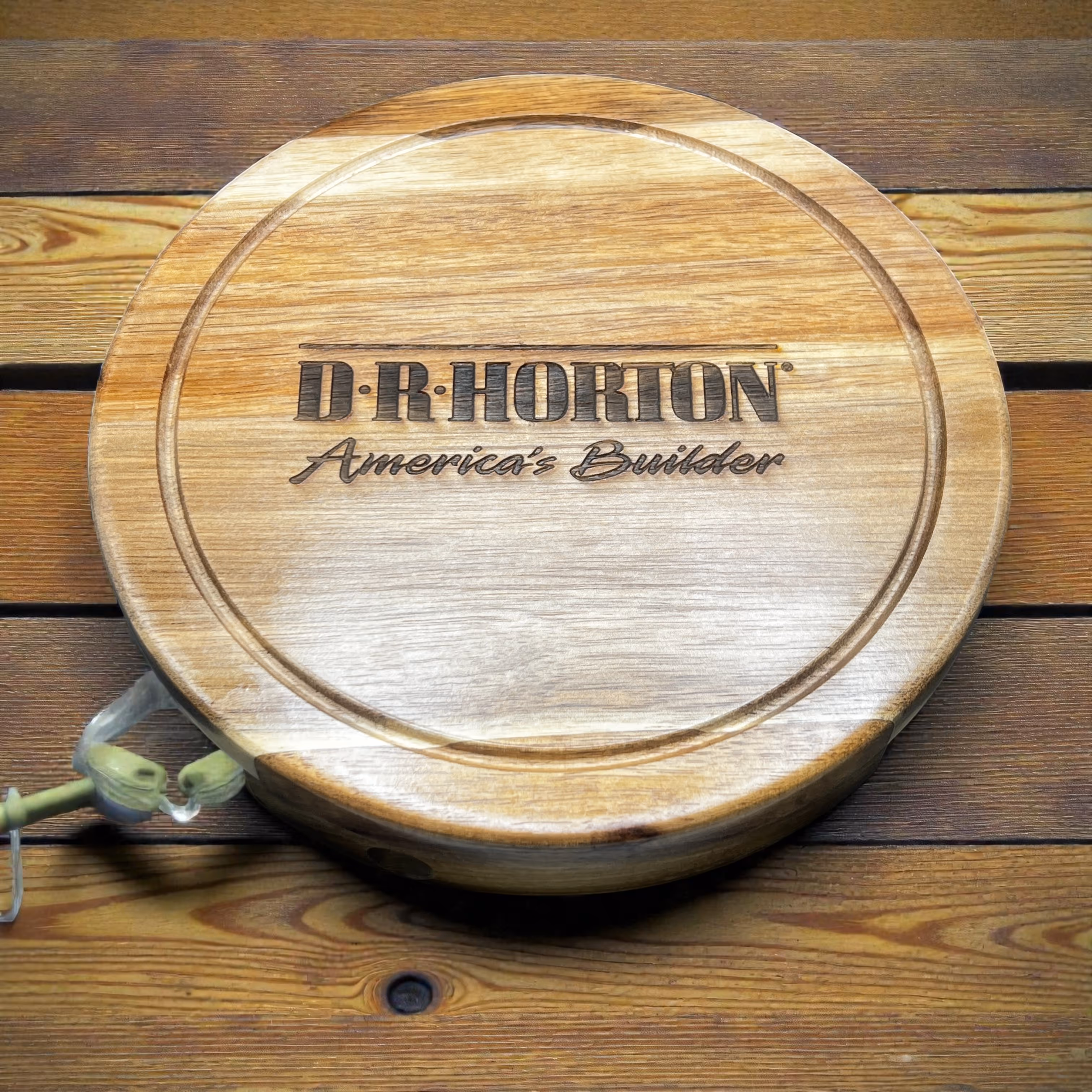 Laser Engraved Wooden DR Horton Cheese Board_Gift Miami Fort Lauderdale