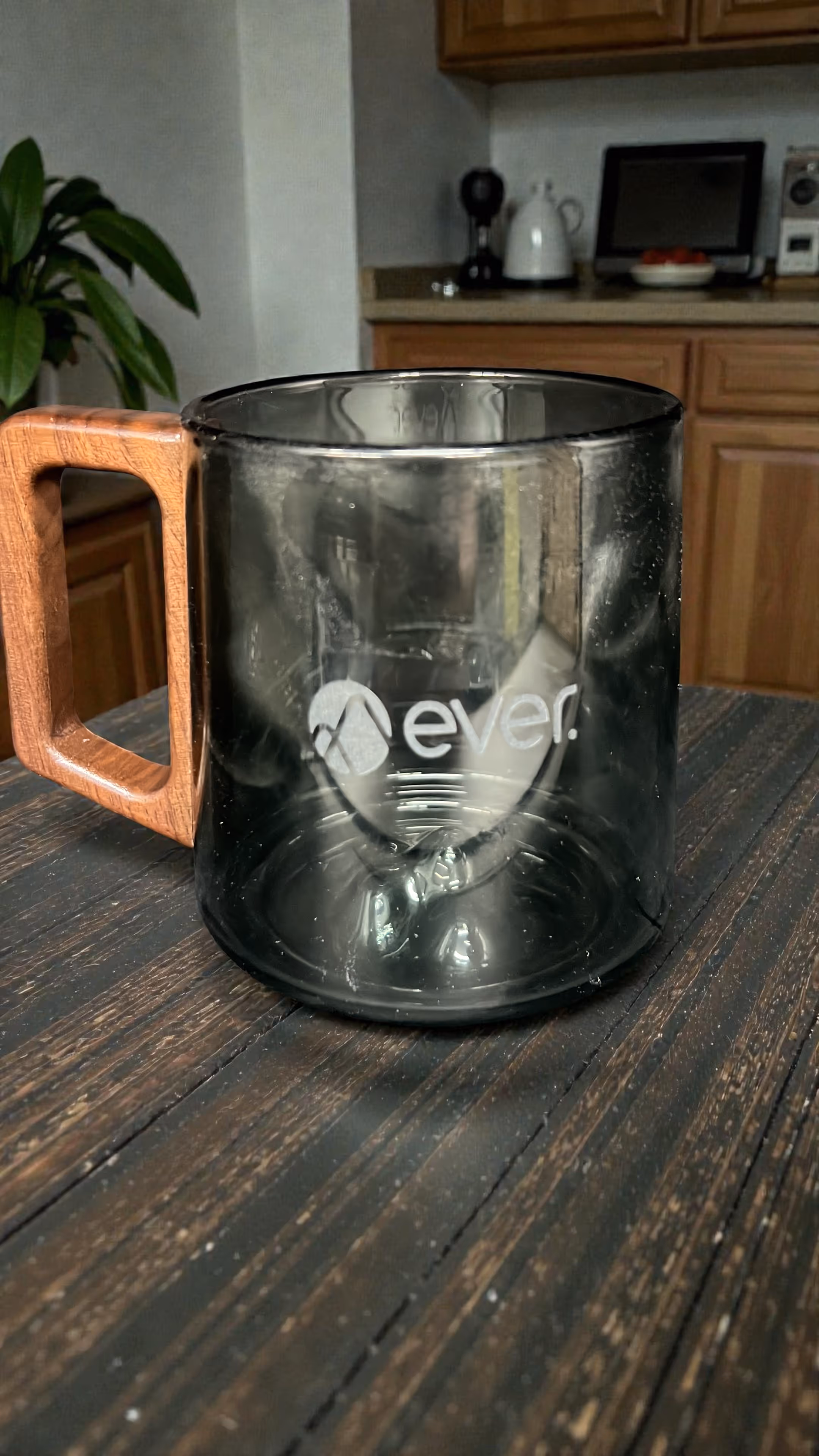 Laser Engraved Clear Glass Mug with Wooden Handle Miami Fort Lauderdale