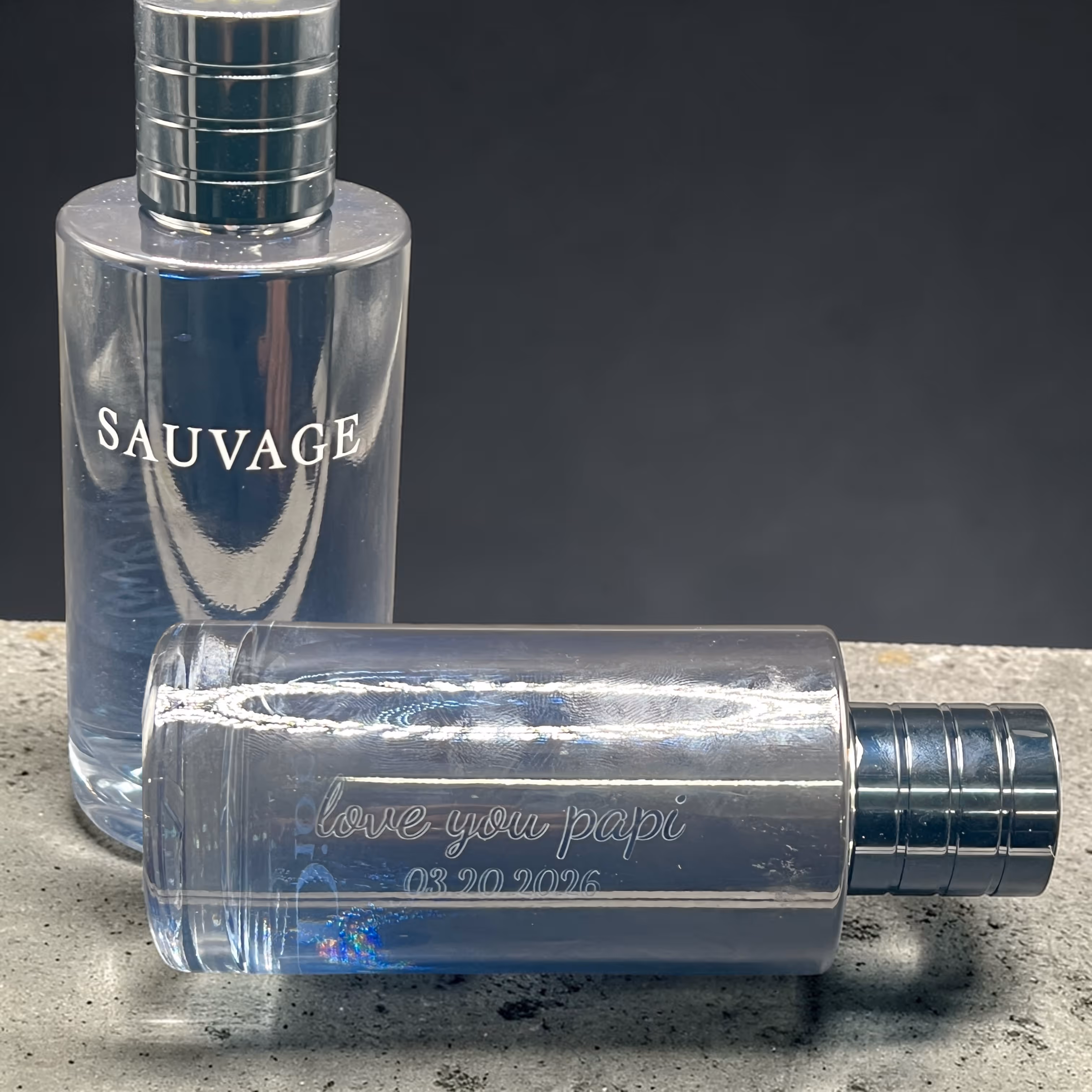 Laser Engraved Sauvage Fragrance Bottles_Gift Miami Fort Lauderdale