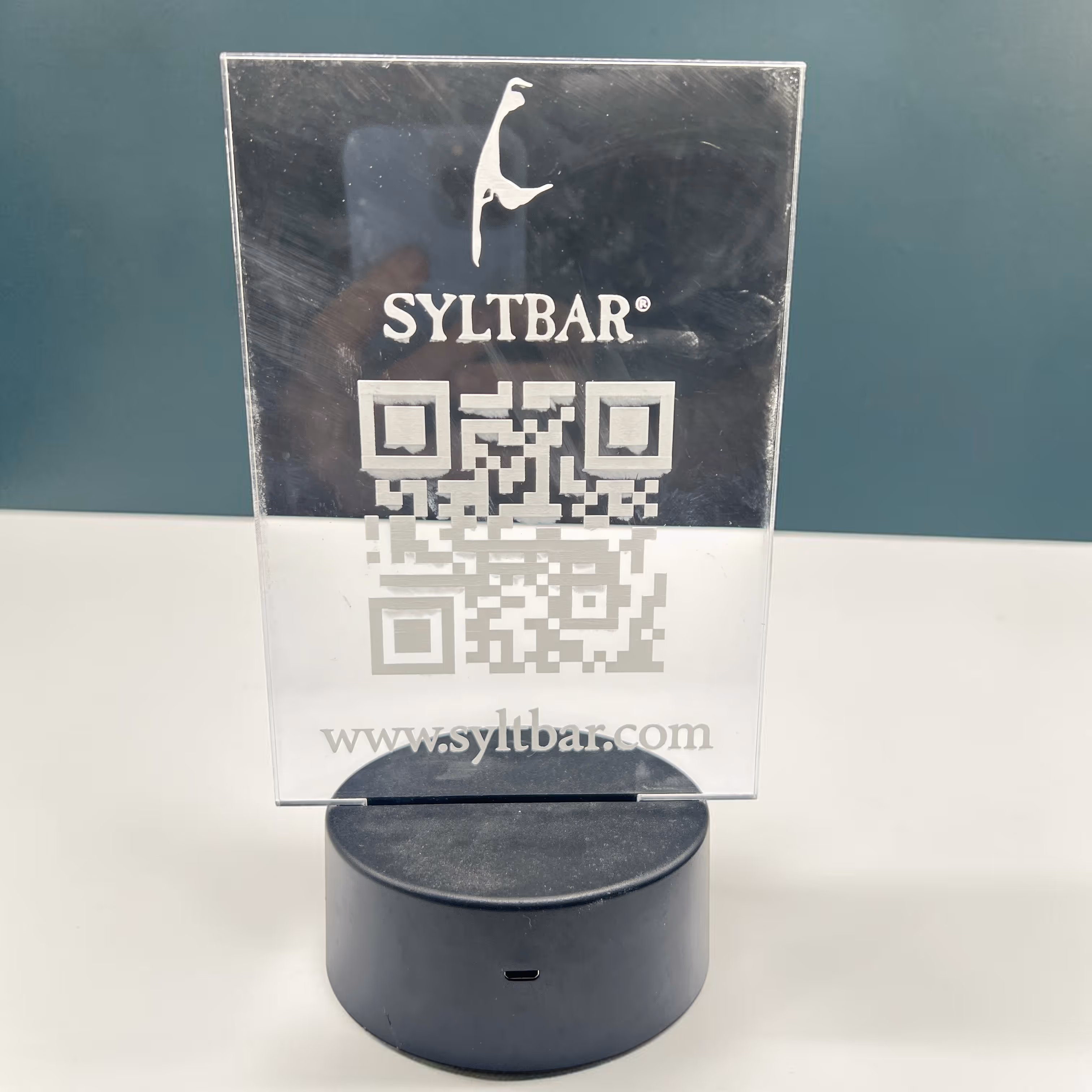 Laser Engraved Modern Acrylic QR Code Display Stand_Gift Miami Fort Lauderdale