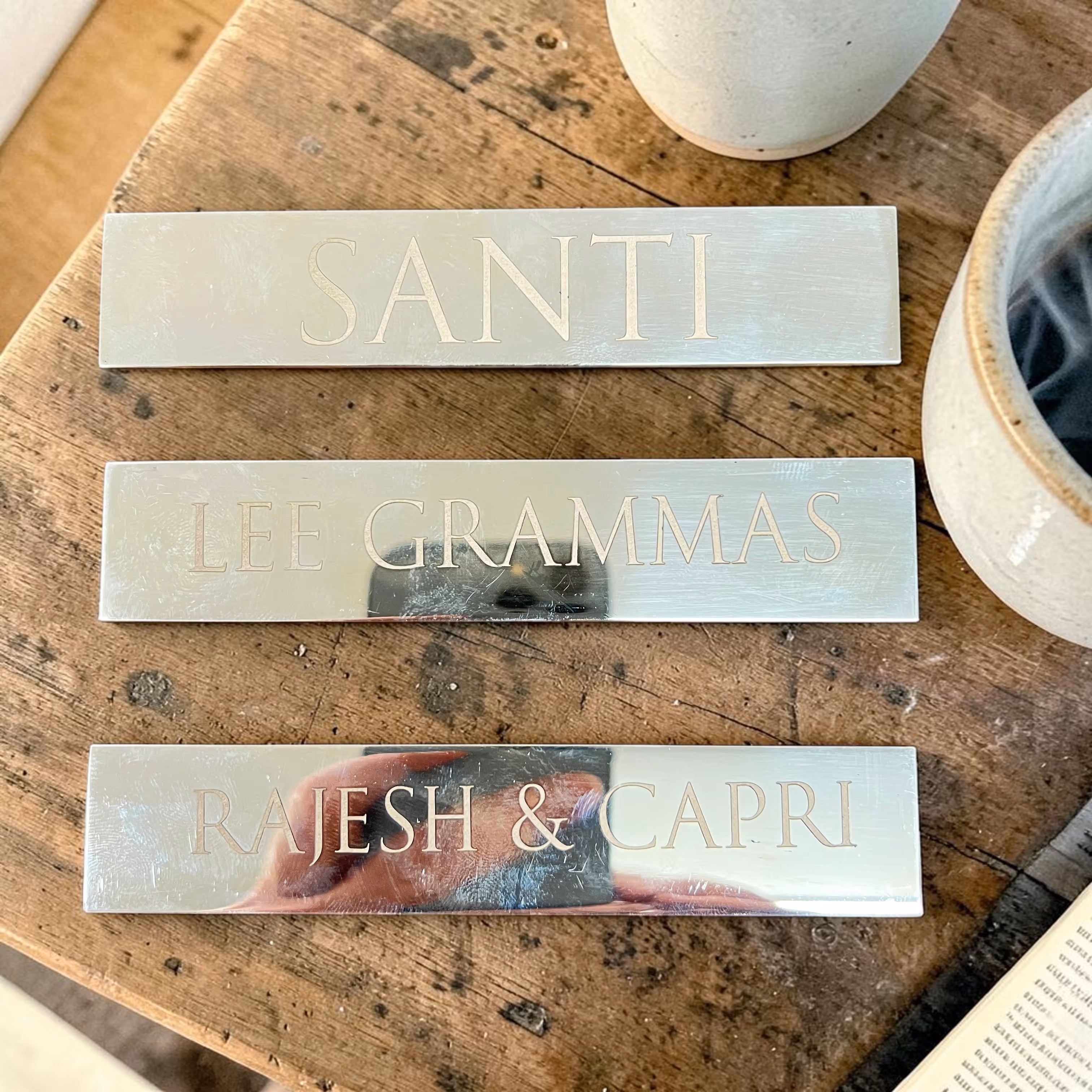Laser Engraved Three  Metal Nameplates Miami Fort Lauderdale