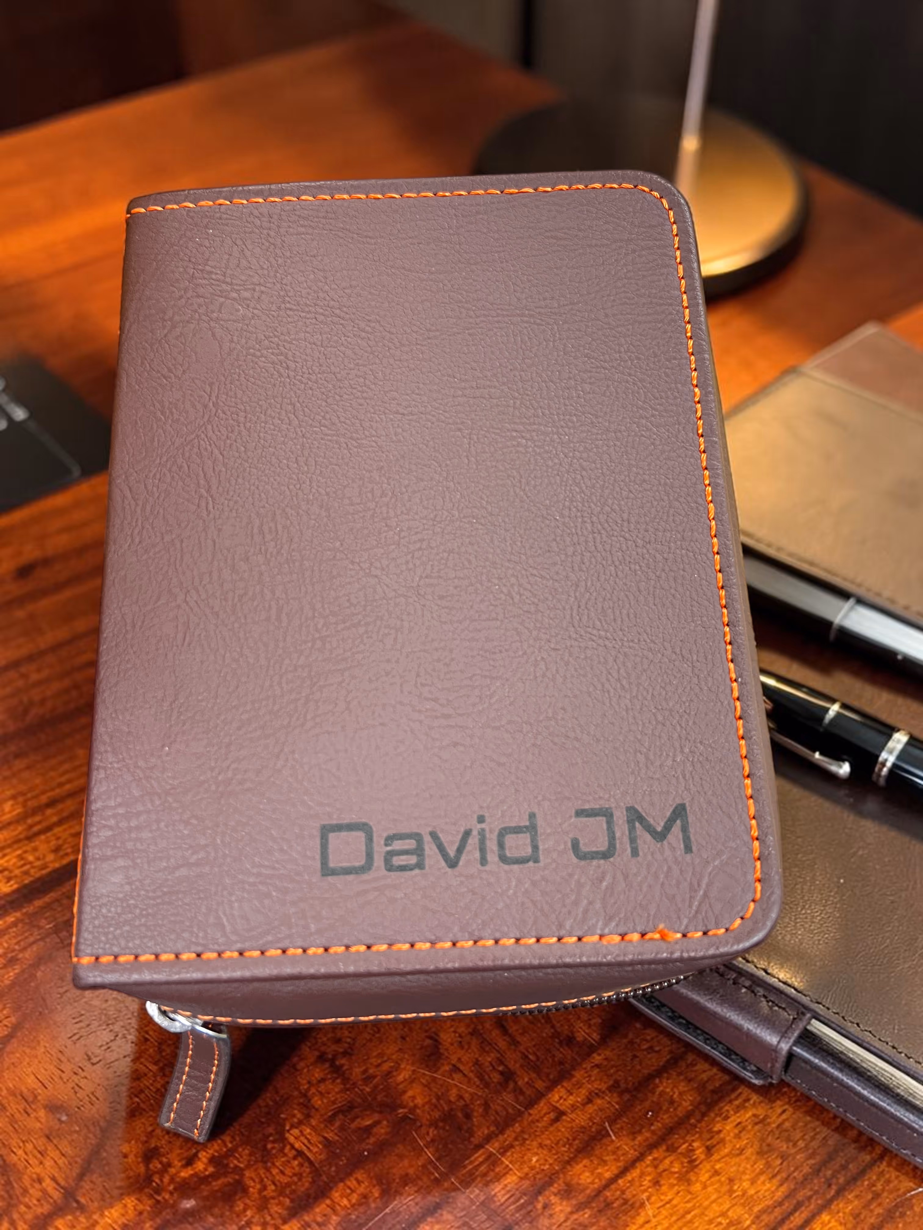 Laser Engraved Leather Zippered Case_Gift Miami  Fort Lauderdale