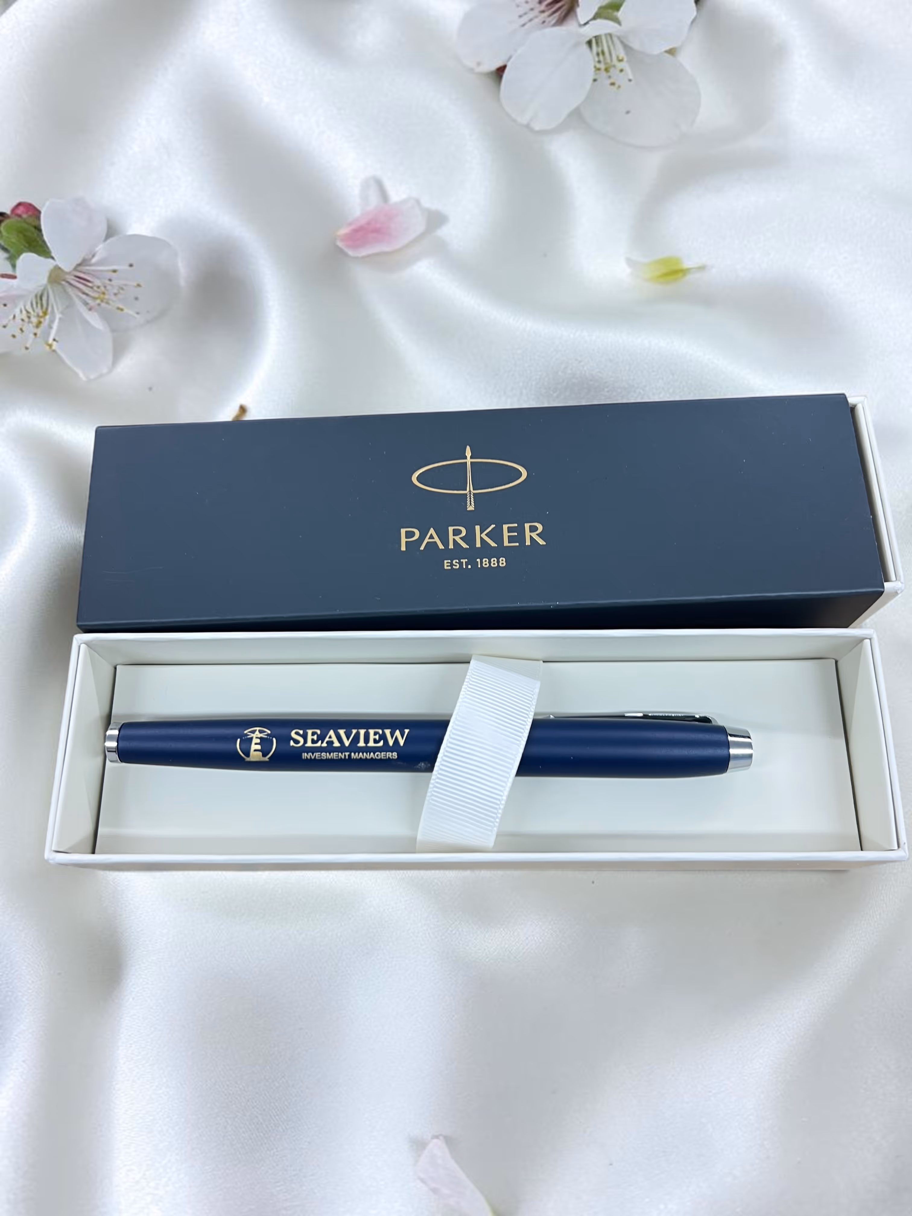 Laser Engraved Deep Navy Blue Parker Pen_Gift Miami Fort Lauderdale