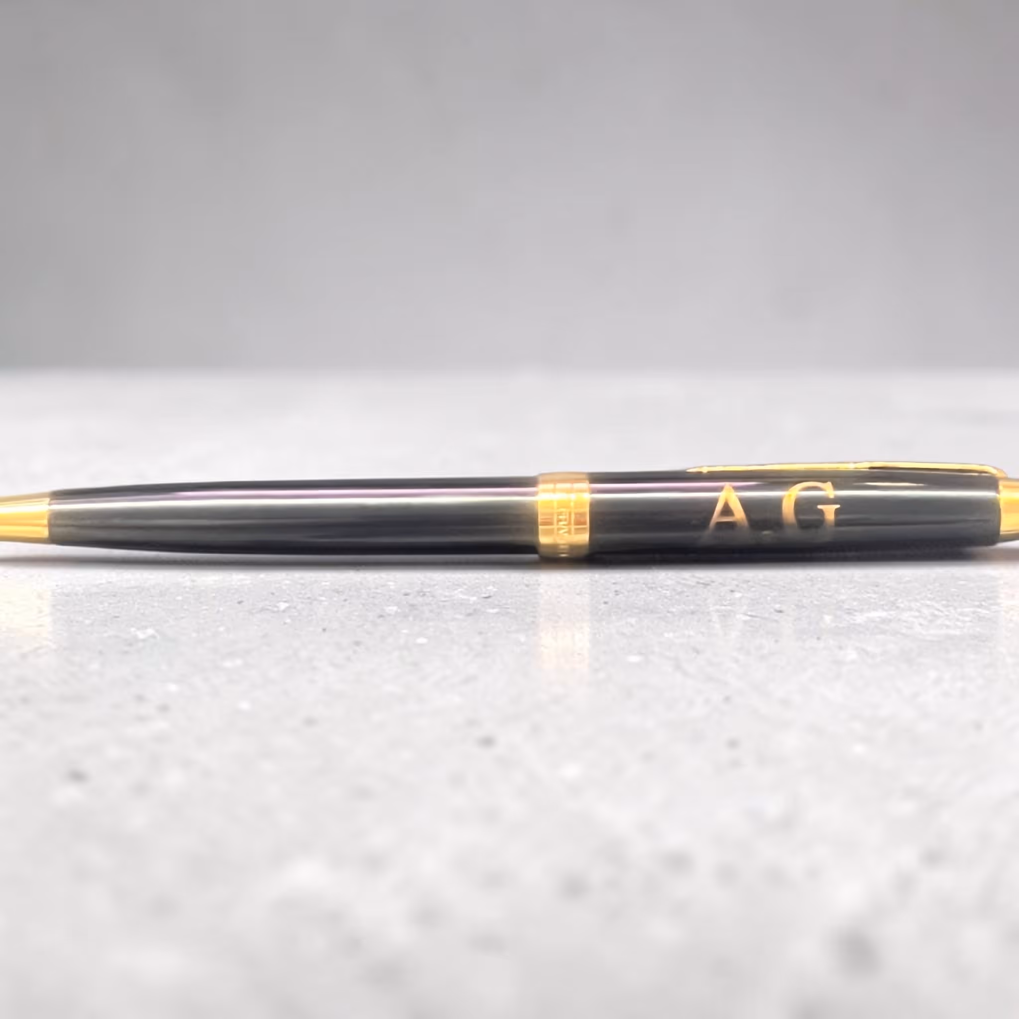 Laser Engraved Gold Plated Initials in a Pen Miami Fort Lauderdale
