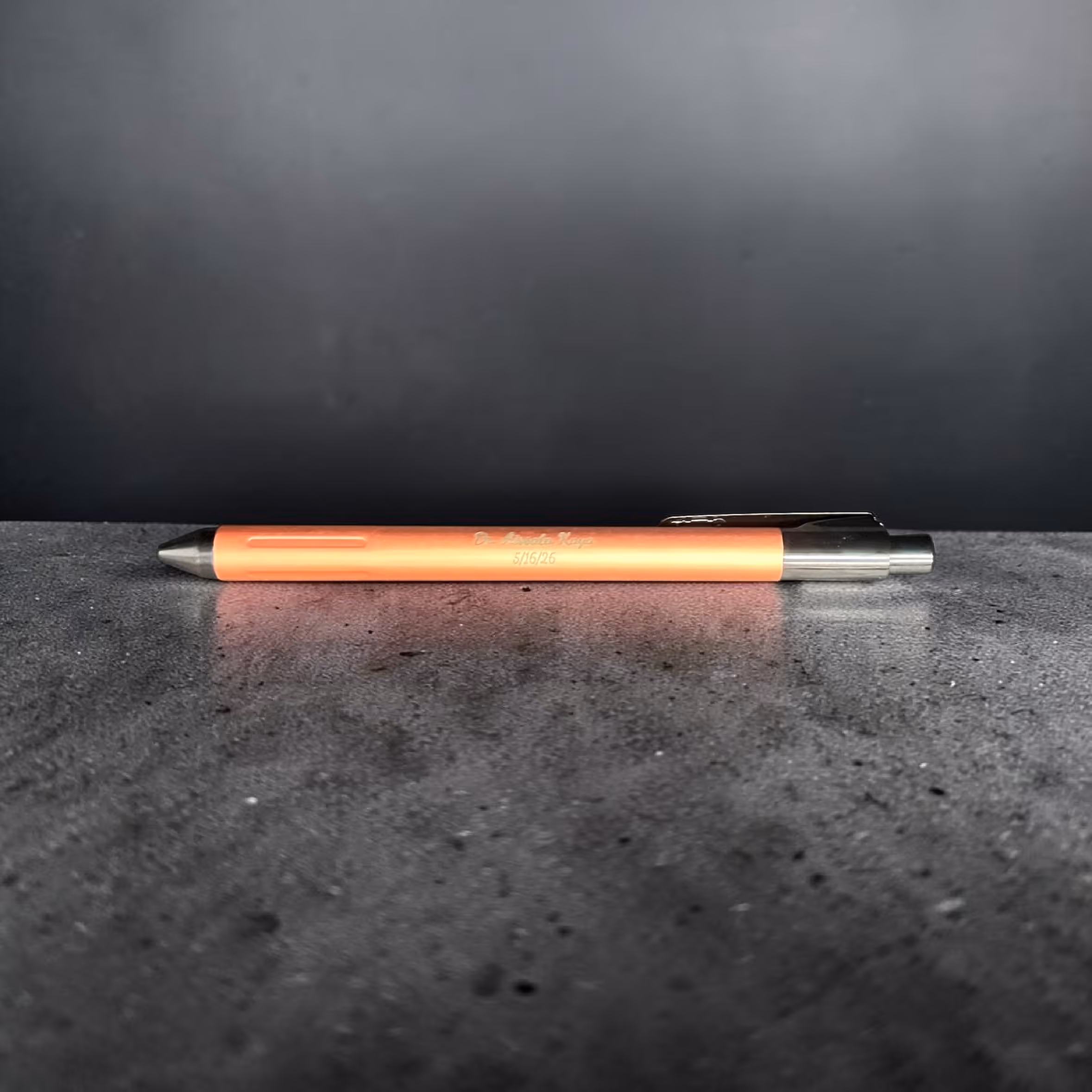 Laser Engraved Name with Date in a Copper Pen_Gift Miami Fort Lauderdale