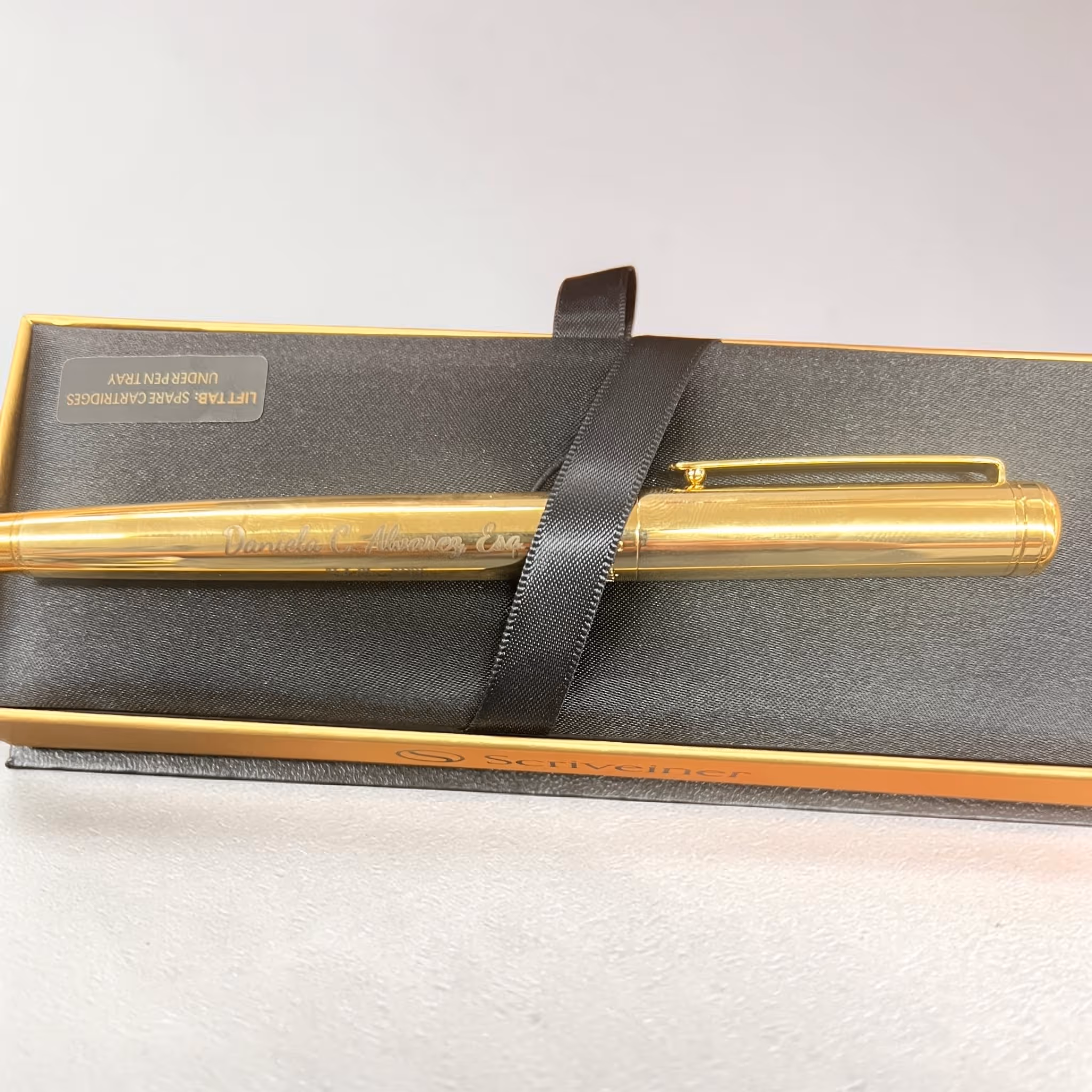 Laser Engraved Name in a Gold Pen with Box_Gift Miami Fort Lauderdale
