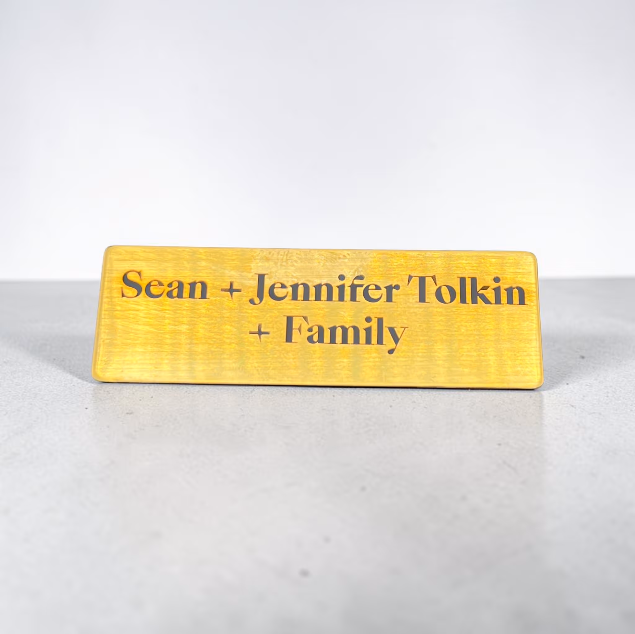Laser Engraved Gold Metal Plate Miami Fort Lauderdale