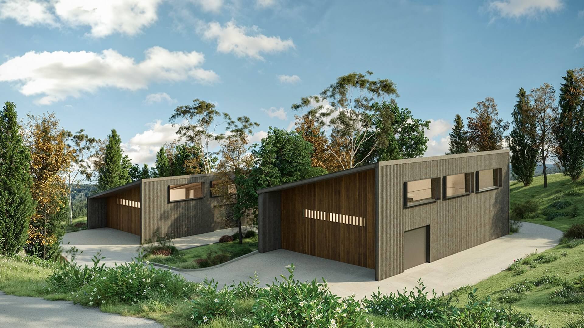 Exterior of car barn designed by Fuse Architects + Builders