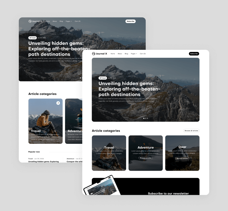 Journal X - 26 Pages Included - Blog Webflow Template