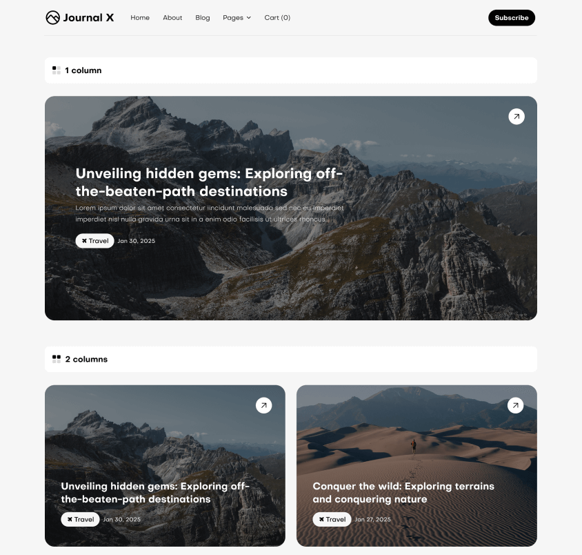 Journal X - All Articles V3 Main Page - Blog Webflow Template
