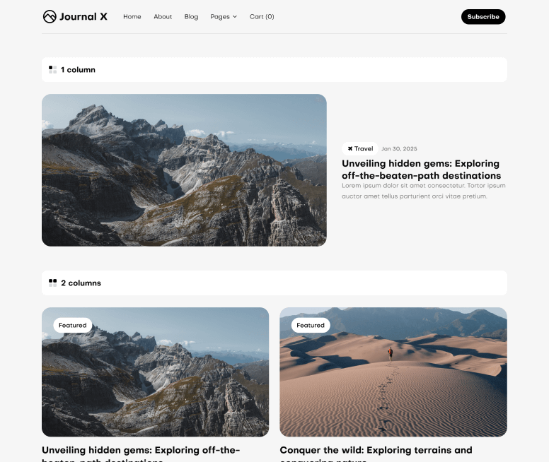 Journal X - All Articles V2 Page - Blog Webflow Template