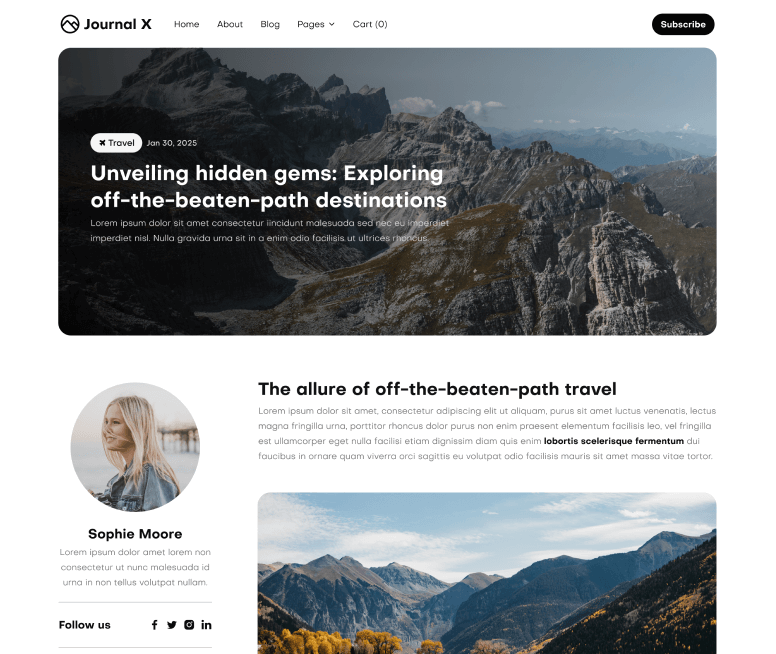 Journal X - Blog Post V2 Page - Blog Webflow Template