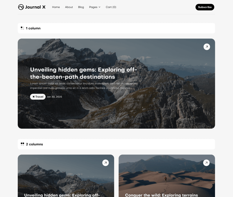 Journal X - All Articles V3 Page - Blog Webflow Template