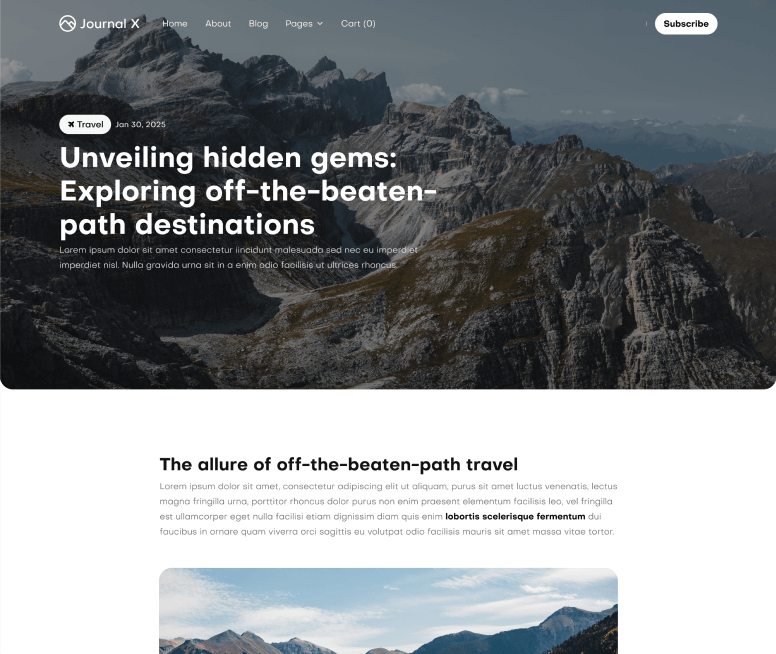 Journal X - Blog Post V1 Page - Blog Webflow Template