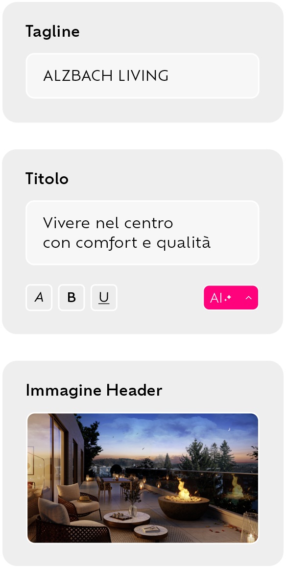 Terrasse mit gemütlicher Sitzgruppe, Feuerstelle und Blick auf Wald und Abendhimmel.