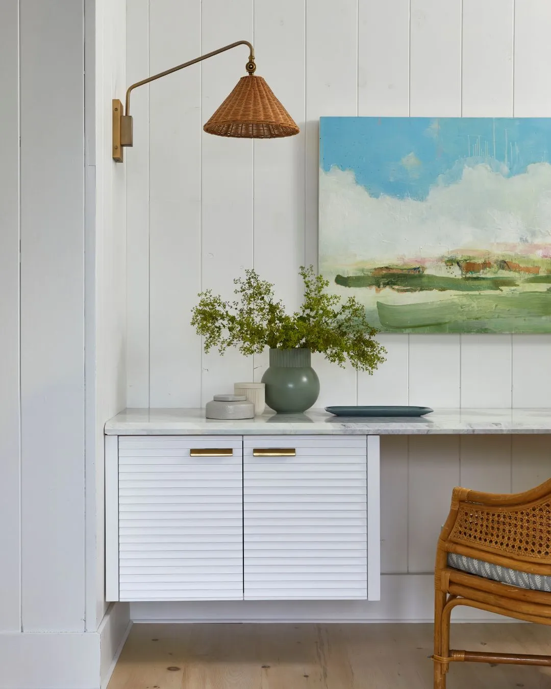 Zig Zag door painted in Sand Dollar