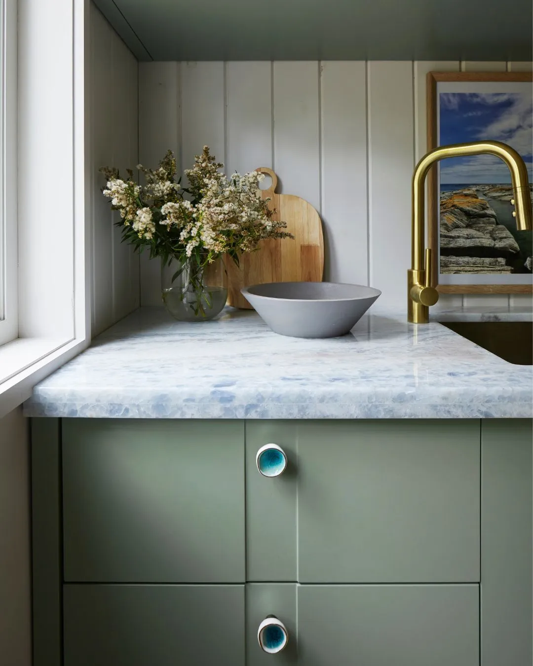 Channel door painted in Rosemary