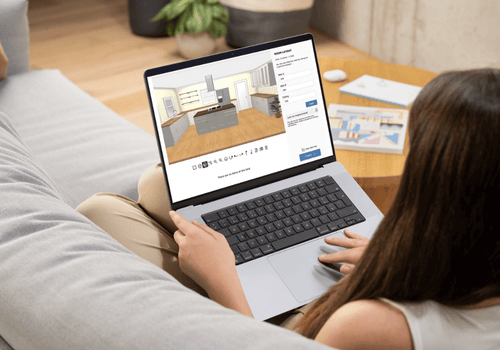 Customer Designing Dream Kitchen Layout