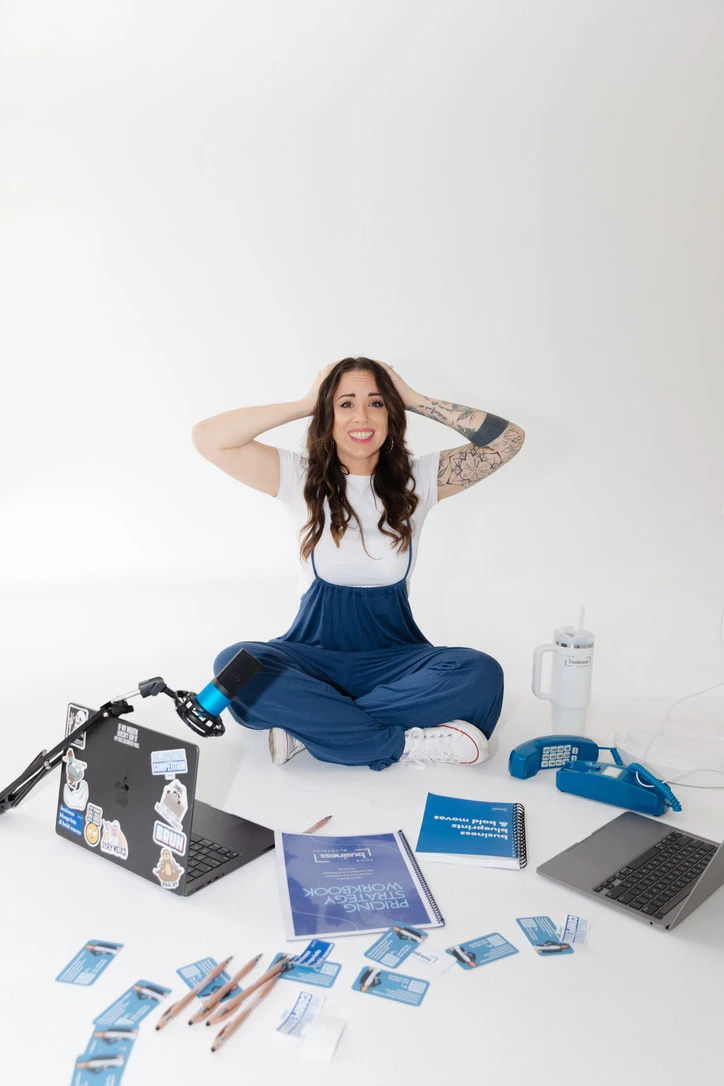 Woman looking at a startup plan