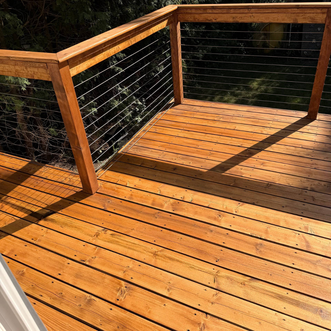 deck stained with semi-transparent stain