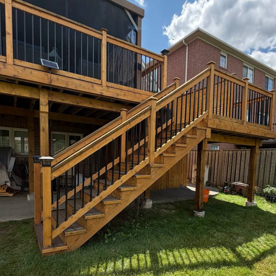deck stained with semi-transparent stain