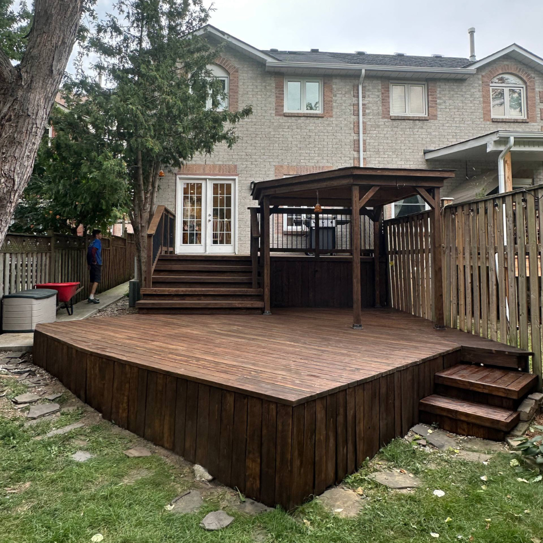 deck stained with semi-transparent stain