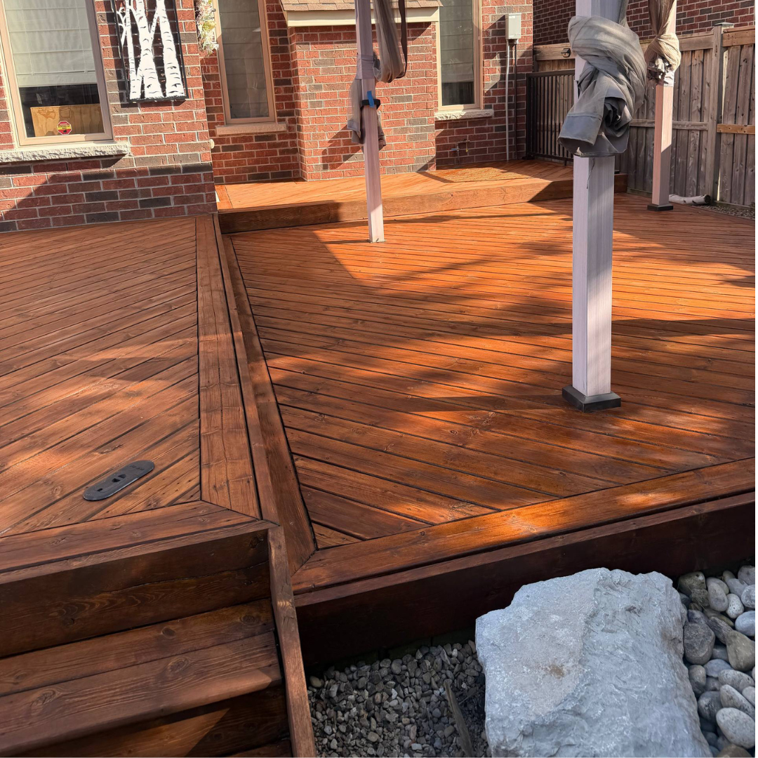 deck stained with semi-transparent stain