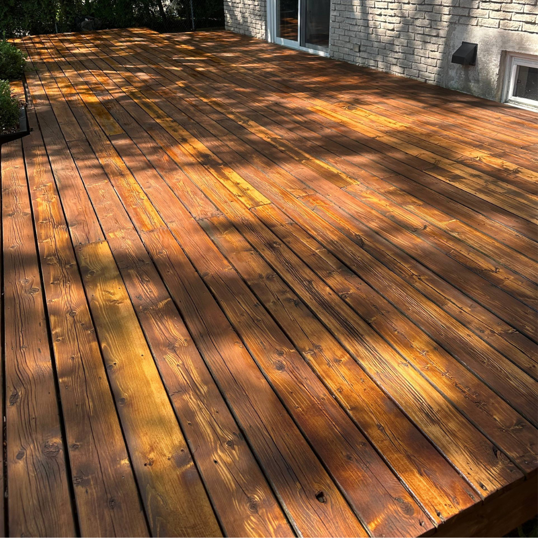 deck stained with semi-transparent stain