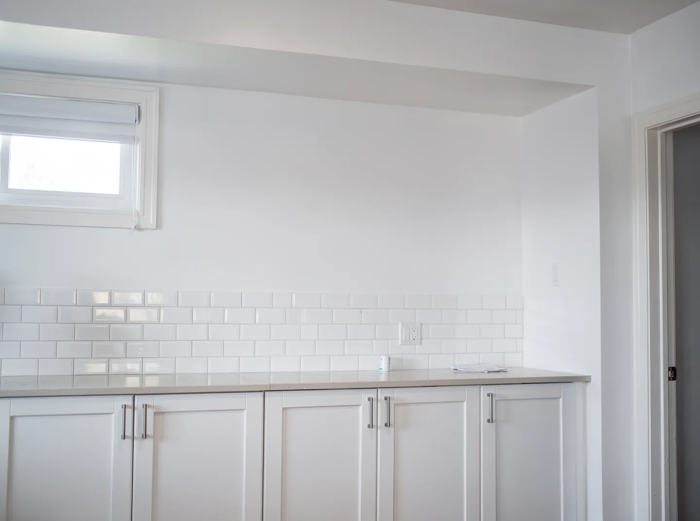 Kitchen walls and ceiling freshly painted white, interior painting GTA