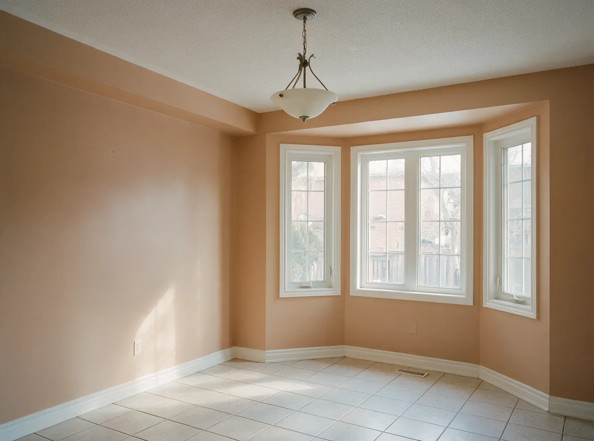 Dining room painted warm terracotta-beige, UCO interior painters
