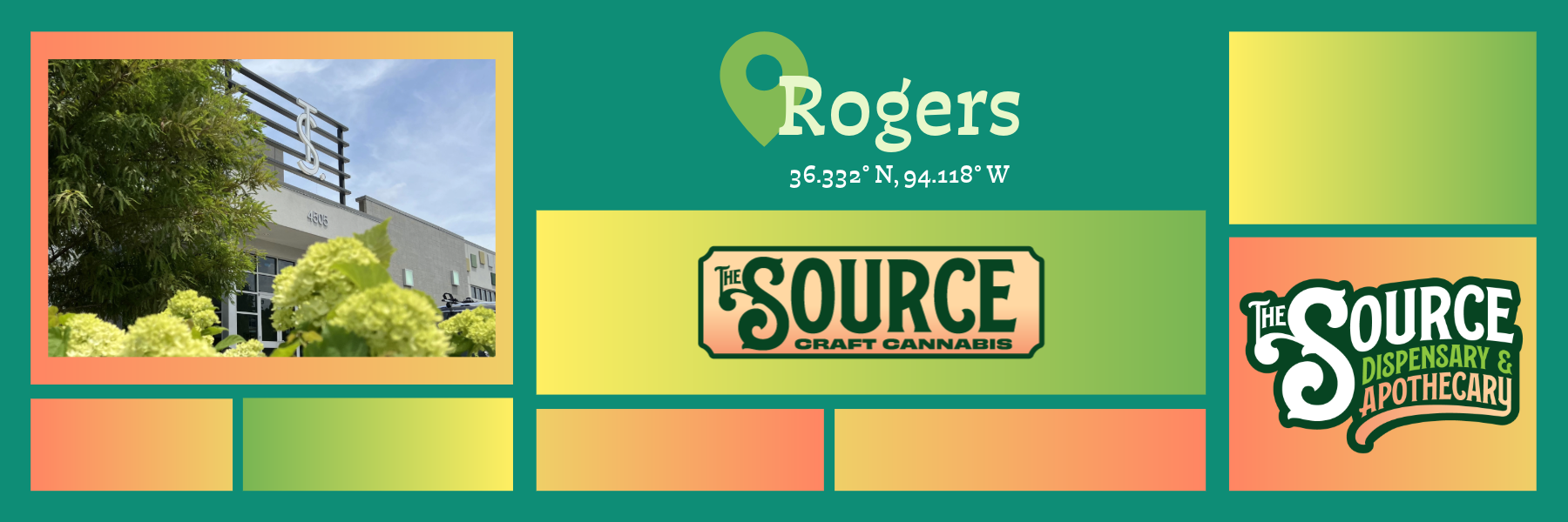 The Source in Rogers, AR is the flagship dispensary & headquarters of The Source Apothecary — a craft cannabis grow, lab, kitchen & dispensary in the heart of Northwest Arkansas.