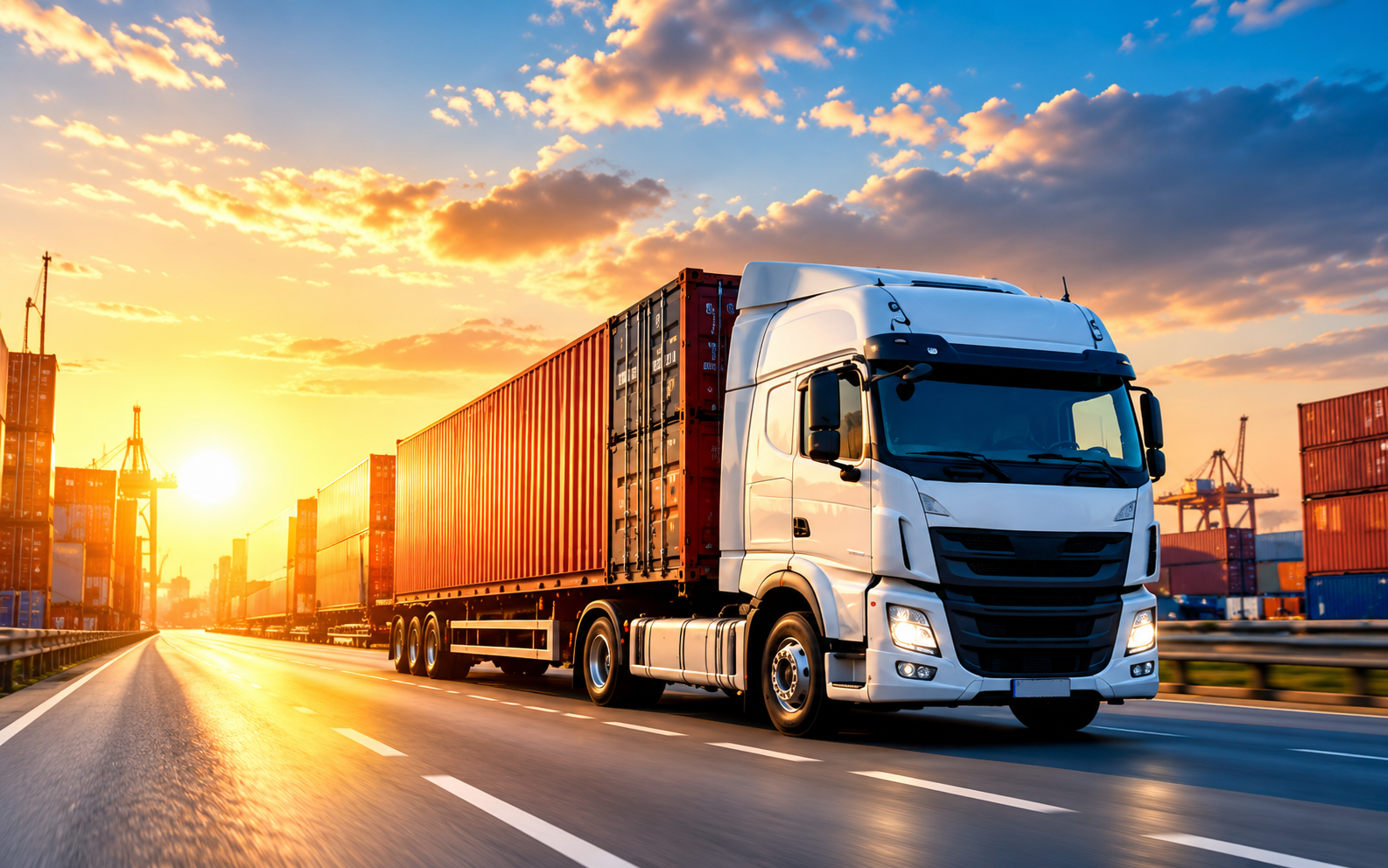 Freight truck on the highway