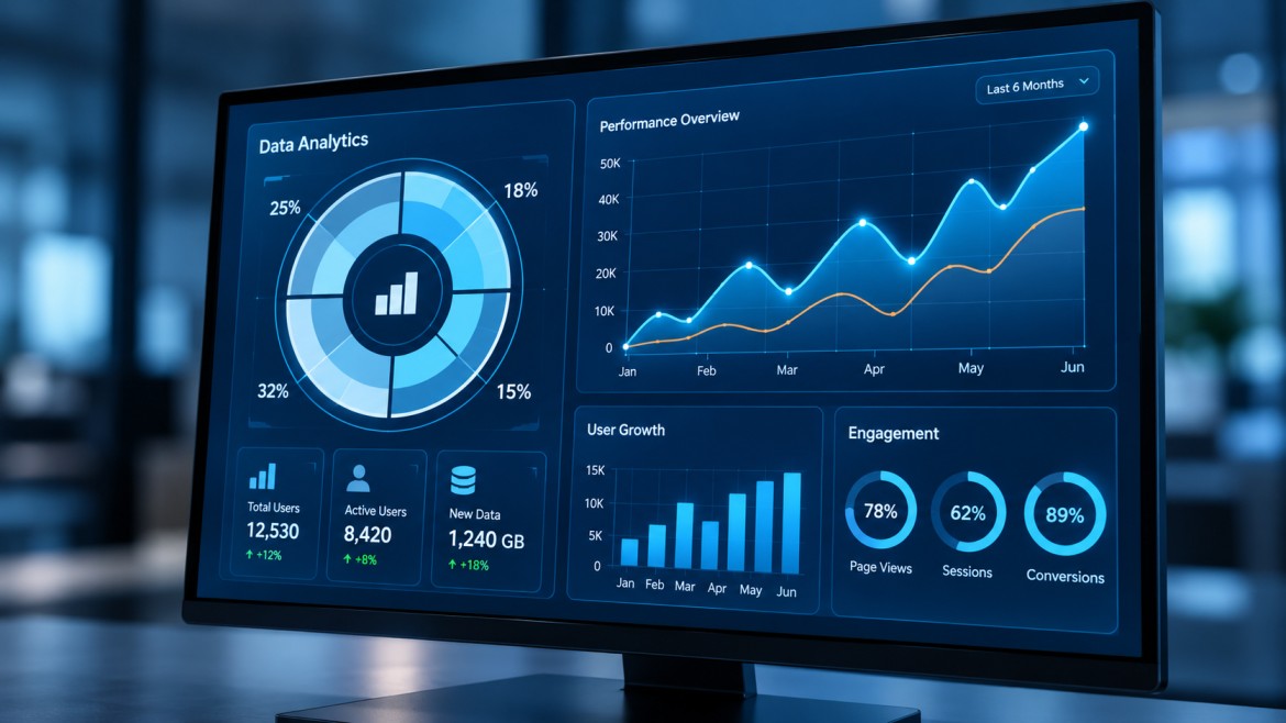 Predictive analytics dashboard with forecast charts